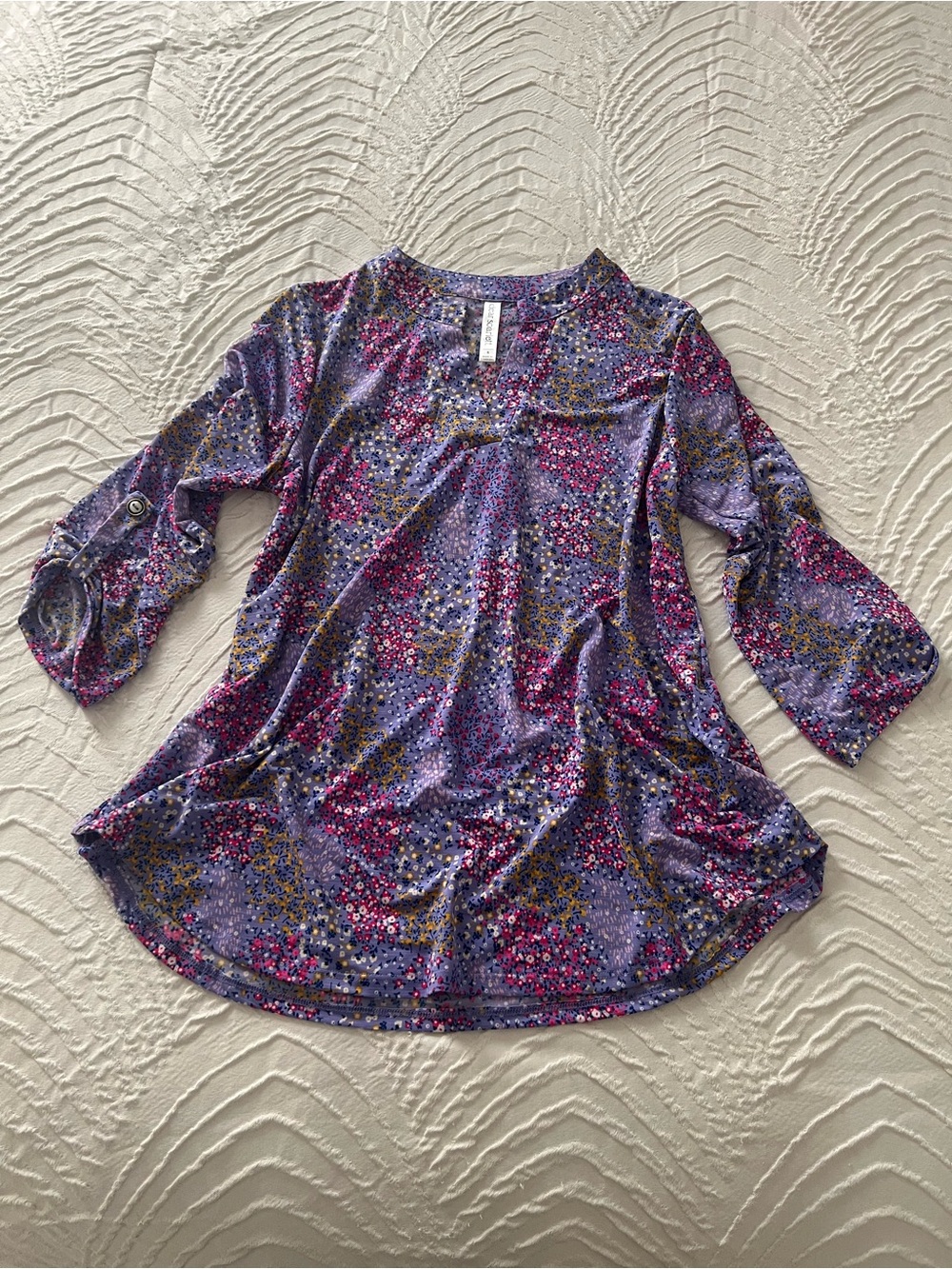 Women’s Purple Floral Print Tunic Top